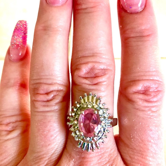 Sterling & Pink Sapphire Fashion Ring - Picture 3 of 9